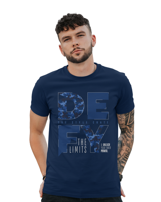 Defy The Limits Printed Round Neck T-shirt For Men